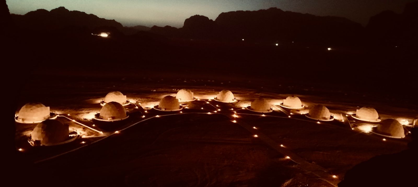 Desert camp tents in Wadi Rum Jordan